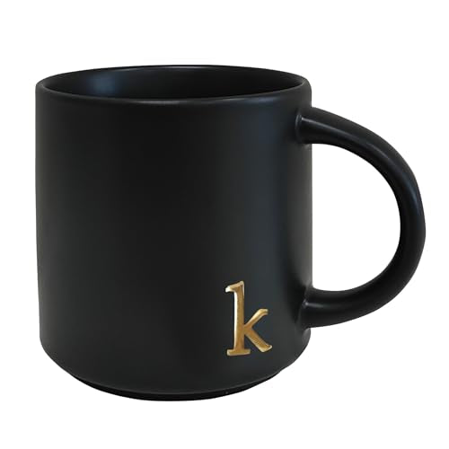 Black Monogram Ceramic Mugs