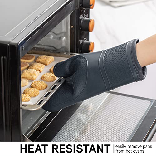 Silicone Oven Mitts (Black / Mitt Set)