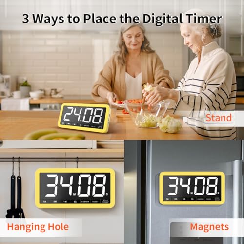 Large 7.8" Digital Timer (Yellow)