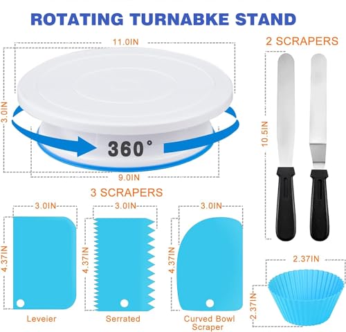 240PCS Cake Decorating Supplies Kits Cake Turntable