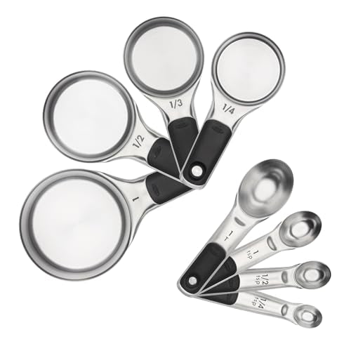 Good Grips 8 Piece Stainless Steel Measuring Cups and Spoons Set (8 count / Set)