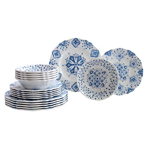 18 Piece Luxury Melamine Dinnerware Set