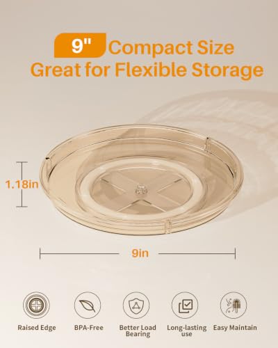 2 Pack Lazy Susan Organizer Turntable for Cabinet