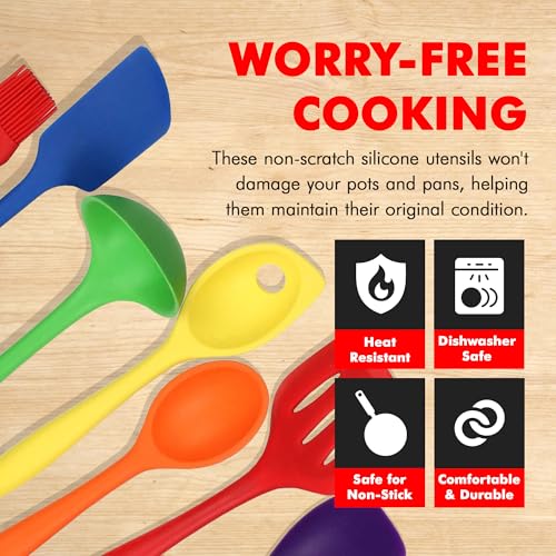 Premium Silicone Kitchen Tool and Utensil Set (7 Piece Set / Assorted)