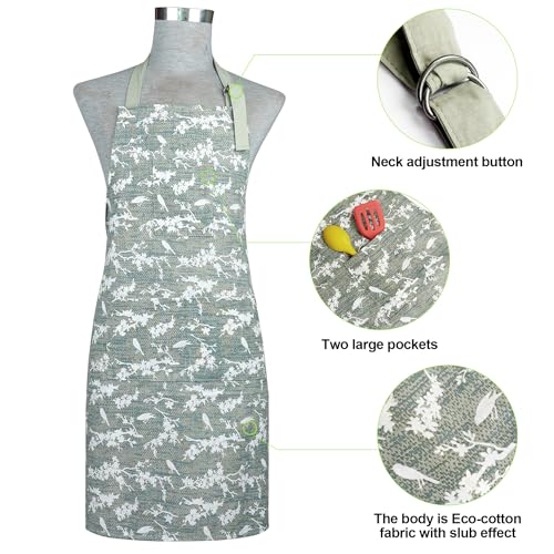 Oven Mitts and Pot Holders with Cooking Apron Set of 5 (Aqua)