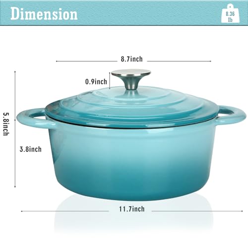 Cast Iron Dutch Oven (Aqua / 3QT)