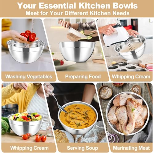Mixing Bowls with Lids Set of 5 (Khaki)