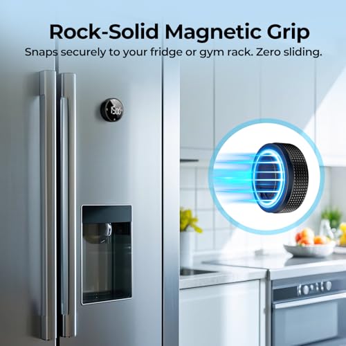 USB Rechargeable Magnetic Kitchen Timer for Cooking (Glossy Black)