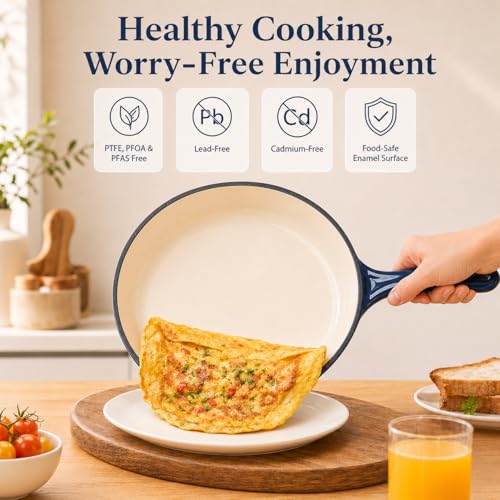Enameled Cast Iron Cookware Set (Navy)