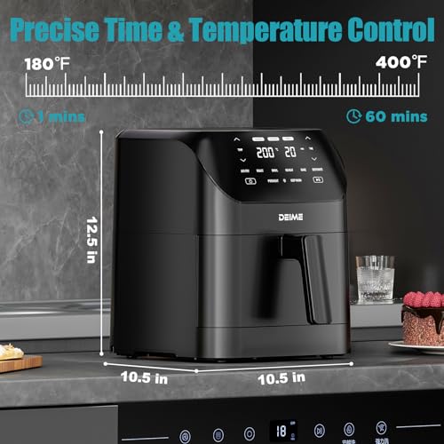 Air Fryer 6.2 QT Large Capacity Oilless Hot Air Fryers Oven 1500W Healthy Cooker with 10 Presets