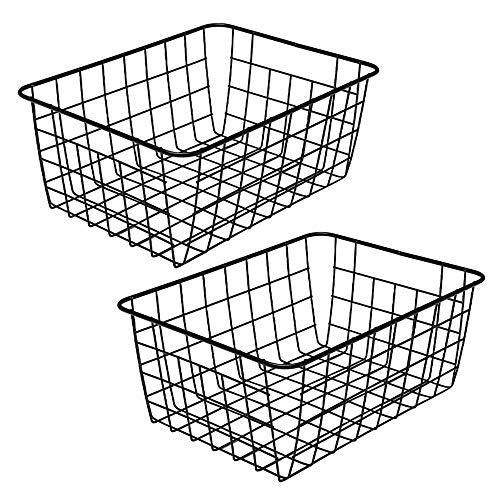 wire baskets with Handles Wire Storage Organizer Bin Baskets