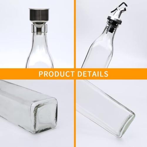 8 Pack 17oz Olive Oil Dispenser Bottle (17oz BPA Free Plastic Spout)