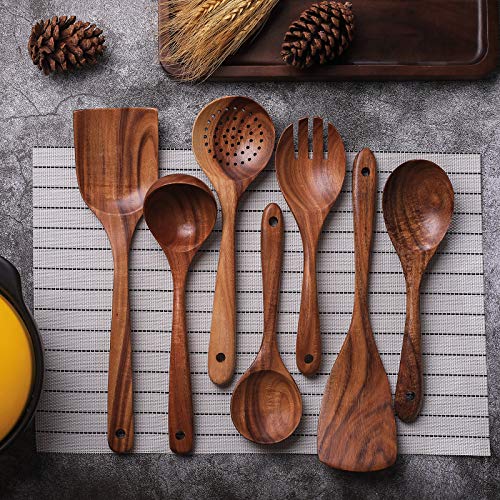 Wooden Non Stick Kitchen Pan Toolset 7 Pieces Set