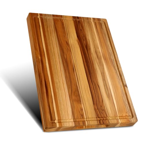Extra Large Teak Wood Cutting Board 20" Wooden Cutting Boards for Kitchen (20"L x 15"W)