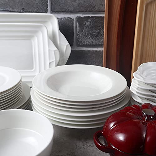Elegant White Porcelain Bowls and Plates
