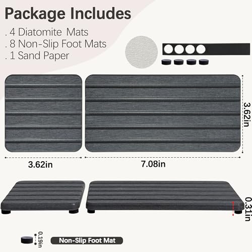 Set of 4 Water Absorbing Stone Tray