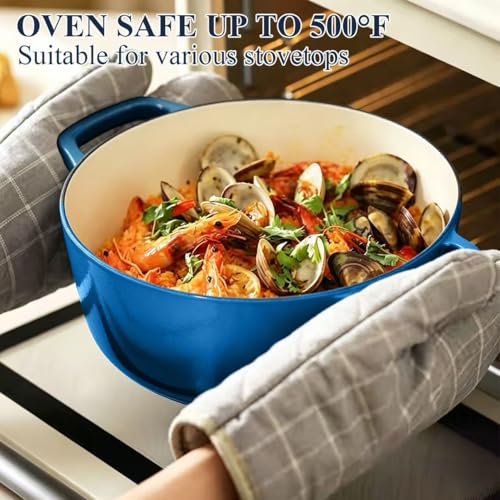 Enameled Cast Iron Dutch Oven (Blue)