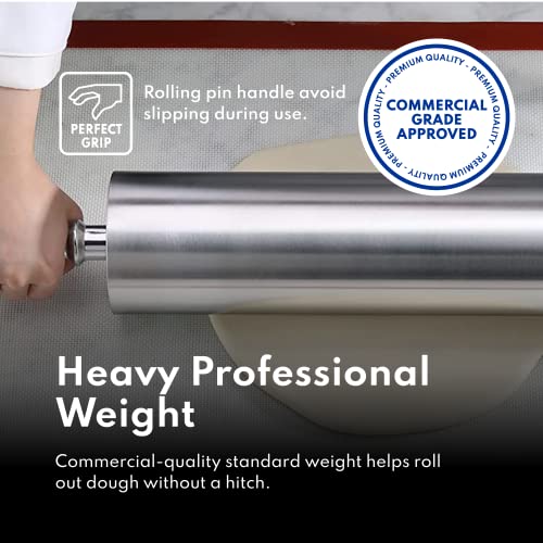 Extra Heavy Duty Restaurant Aluminum Rolling Pin