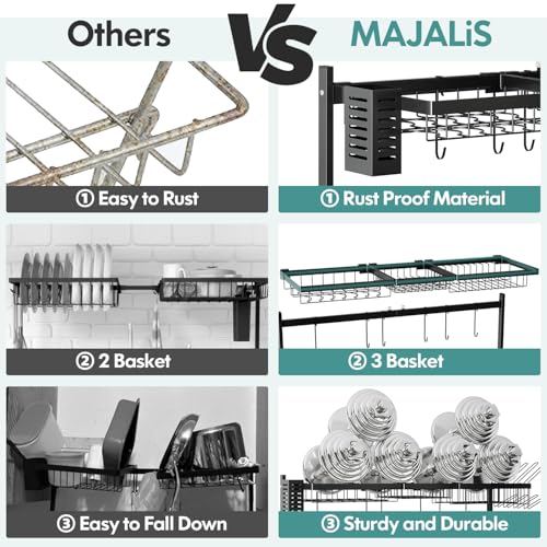 2 Tier Extra Large Stainless Steel Over The Sink Dish Drying Rack (Black / Over Sink 2 Tier)