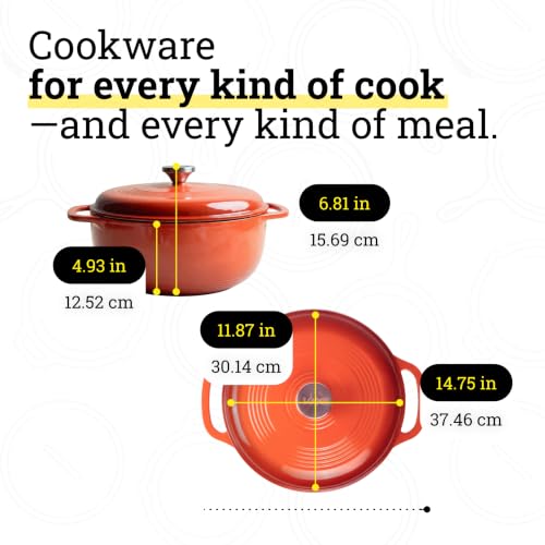 Essential Enamel Cast Iron Dutch Oven (Poppy)