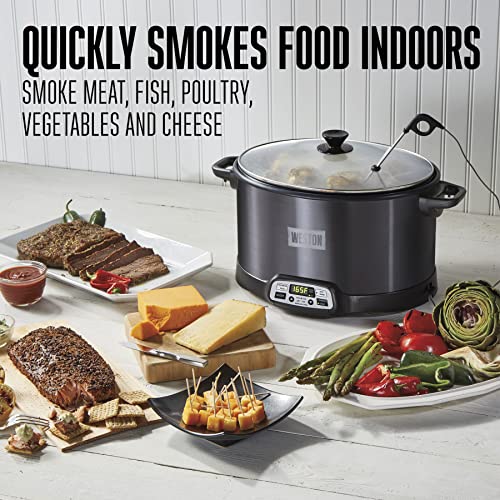 2-in-1, Programmable Slow Cooker, Smoking Rack for Meat