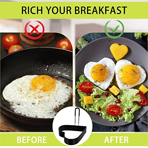 Egg Ring LeeLoon 4 Pack Stainless Steel Egg Ring Molds With Non Stick Metal Shaper Circles For Fried Egg McMuffin Sandwiches