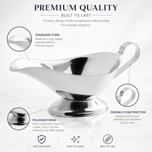 Stainless Steel Gravy Boat (16 Oz.)
