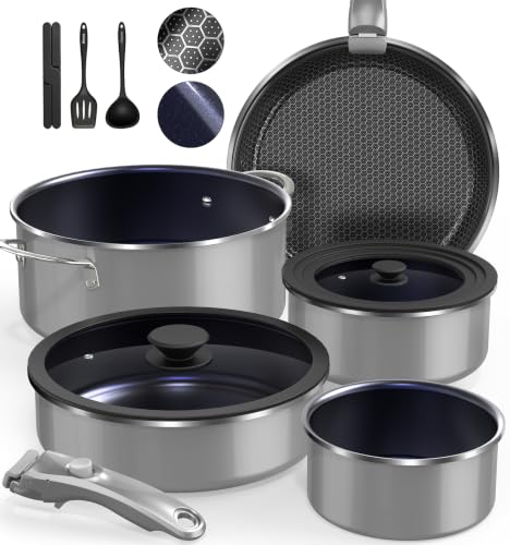 Pro DUXANO Pots and Pans Set with 2 Non Stick Surfaces