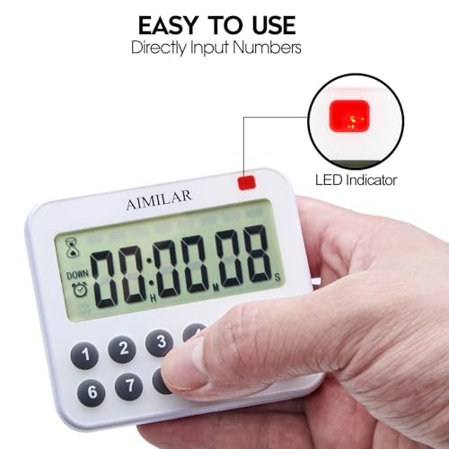 Magnetic Digital Kitchen Timer with Direct Numerical Keypad (Purple-1)