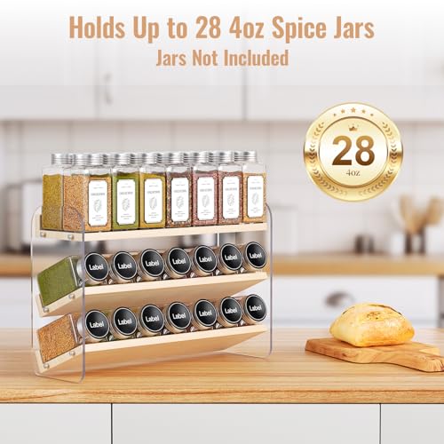 Wooden Spice Rack Organizer for Cabinet