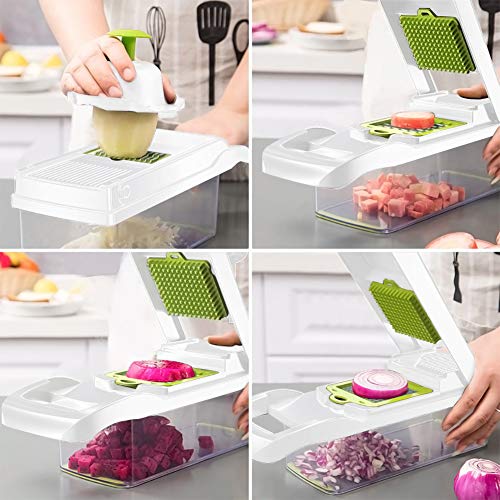 Vegetable Chopper With Container (Lime)