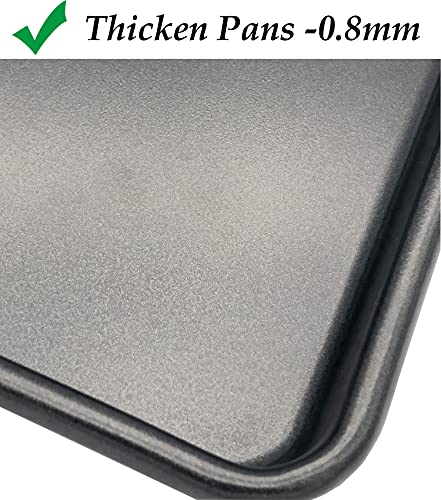 2Pcs Small Baking Sheet Mini Cookie Tray Toaster Oven Pan 11 X 9Inch Nonstick Thick Heavy Carbon Steel No Warp Bakeware for 1 to 2 Person By HYTK