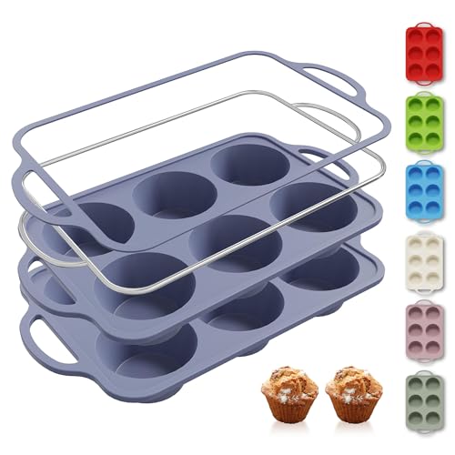 Silicone Muffin Pan with Metal Reinforced Frame