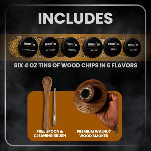 Premium Walnut Wood Cocktail Smoker. Great for Whiskey & Old Fashion. Coated in Safe Food Natural Beeswax