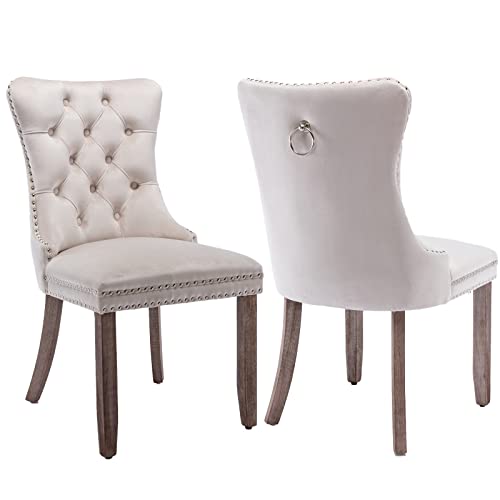 Velvet Upholstered Dining Chairs Set