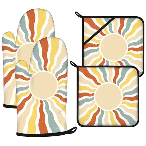 Oven Mitts and Pot Holders Sets 4Pcs