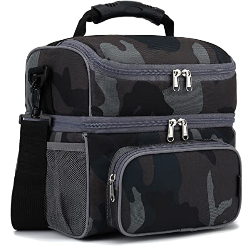 Double Layer Cooler Insulated Lunch Bag Adult Lunch Box Large Tote Bag for Men