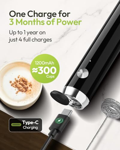 Rechargeable Milk Frother with Stand