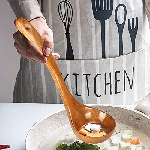 Best Wooden Spoons for Cooking Spoon Set Large Acacia Wood Ladles Spoon Kitchen Utensils Cooking Spatula Long Mixing Serving Spoons Baking Ladle Bamboo Stirring Spoons Kitchen Tools Utensil