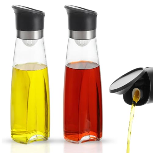 Premium Glass Olive Oil and Vinegar Dispenser Bottles Set