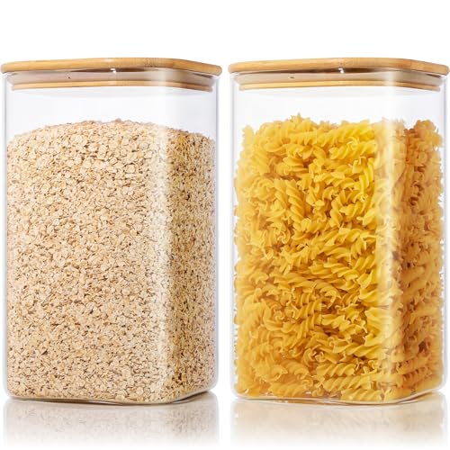 Large Glass Storage Containers with Lids for Pantry Storage