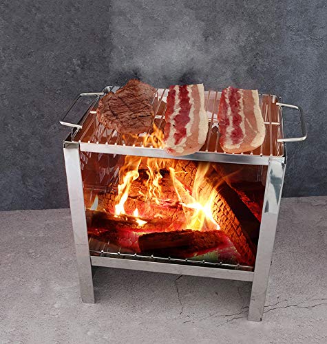 CAMPINGMOON Portable Campfire Grill Grate 304 Stainless Steel B5