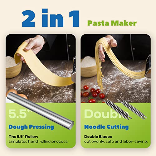 Electric Pasta Maker (2.5mm Round Noodles, 4mm Flat Noodles)