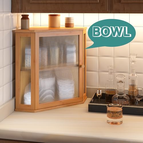 Corner Bread Box for Kitchen Counter (Natural / Extra Large)
