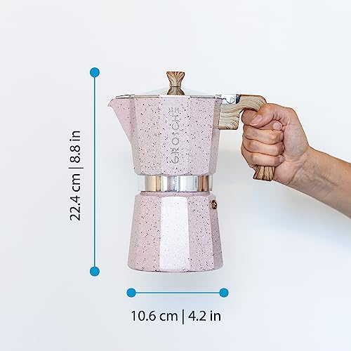 Milano Stovetop Espresso Maker Moka Pot 9 espresso Cup 15.2 oz Pink (9 espresso cups / Pink)