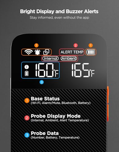 Bluetooth Wireless Meat Thermometer with 1 Probes and 4 Probes