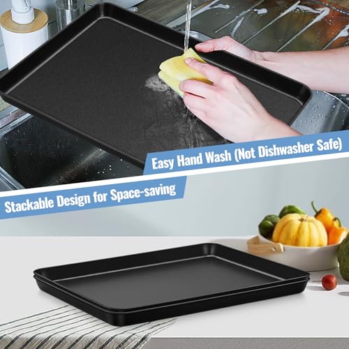 Baking Sheet Pan with Rack Set of 4（Carbon Steel+Non