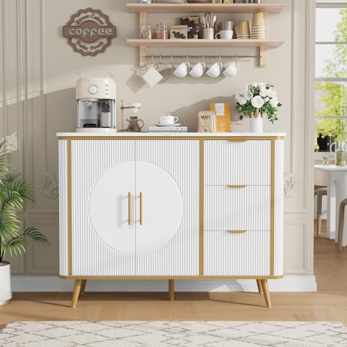 47.3" Coffee Bar Cabinet & 47.2" Modern Buffet Sideboard with 2 Doors