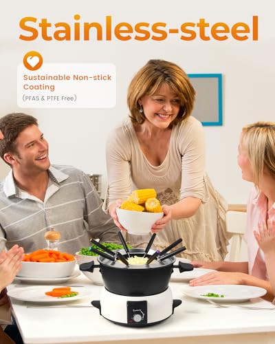 Electric Fondue Pot Set for Cheese & Chocolate