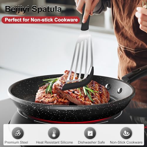 2 Piece Silicone Fish Spatula for Nonstick Cookware